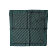 Dolce & Gabbana Dark Green Silk Patterned Handkerchief 32cm x 31cm Scarf