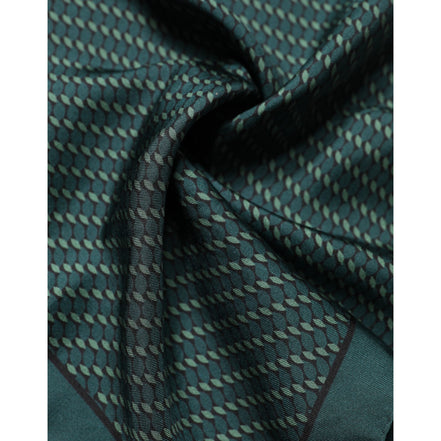 Dolce & Gabbana Dark Green Silk Patterned Handkerchief 32cm x 31cm Scarf