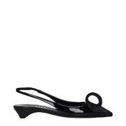 Sandale plate Prada din piele neagră