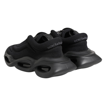 Dolce & Gabbana Black Slip On Low Top Wave Sneakers