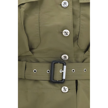 Alexander McQueen Bicolor Cotton Cropped Belted Jacket