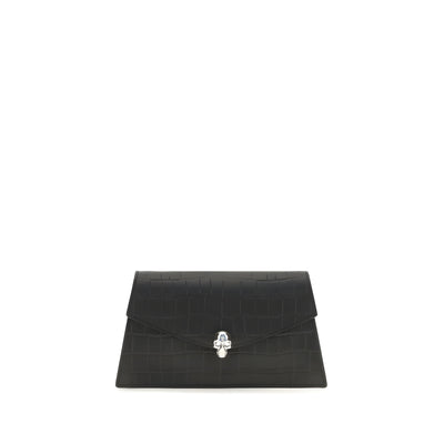 Poșetă clutch din piele neagră Alexander McQueen