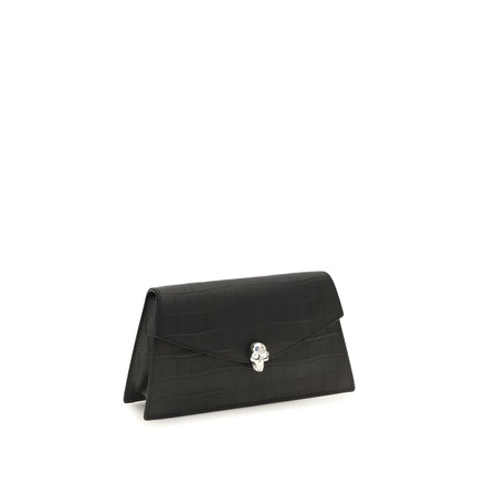 Poșetă clutch din piele neagră Alexander McQueen