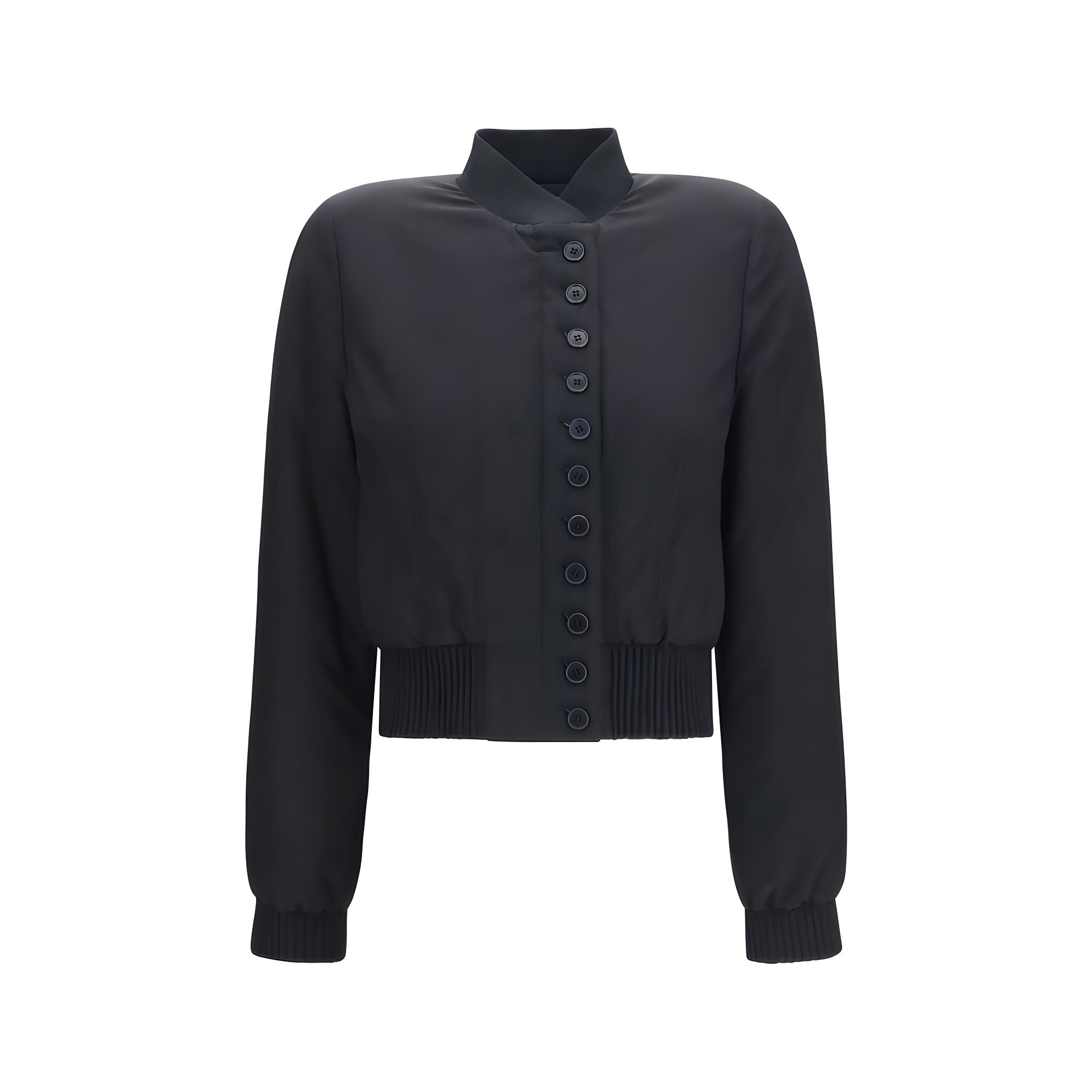 Geacă bomber Alexander McQueen neagră din poliester