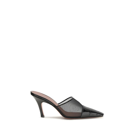 Pantofi Amina Muaddi negri tip mules