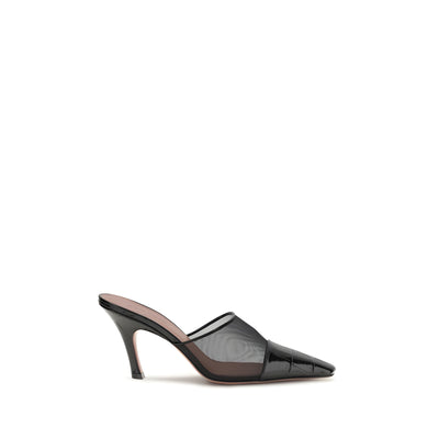 Pantofi Amina Muaddi negri tip mules