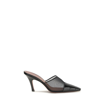 Pantofi Amina Muaddi negri tip mules