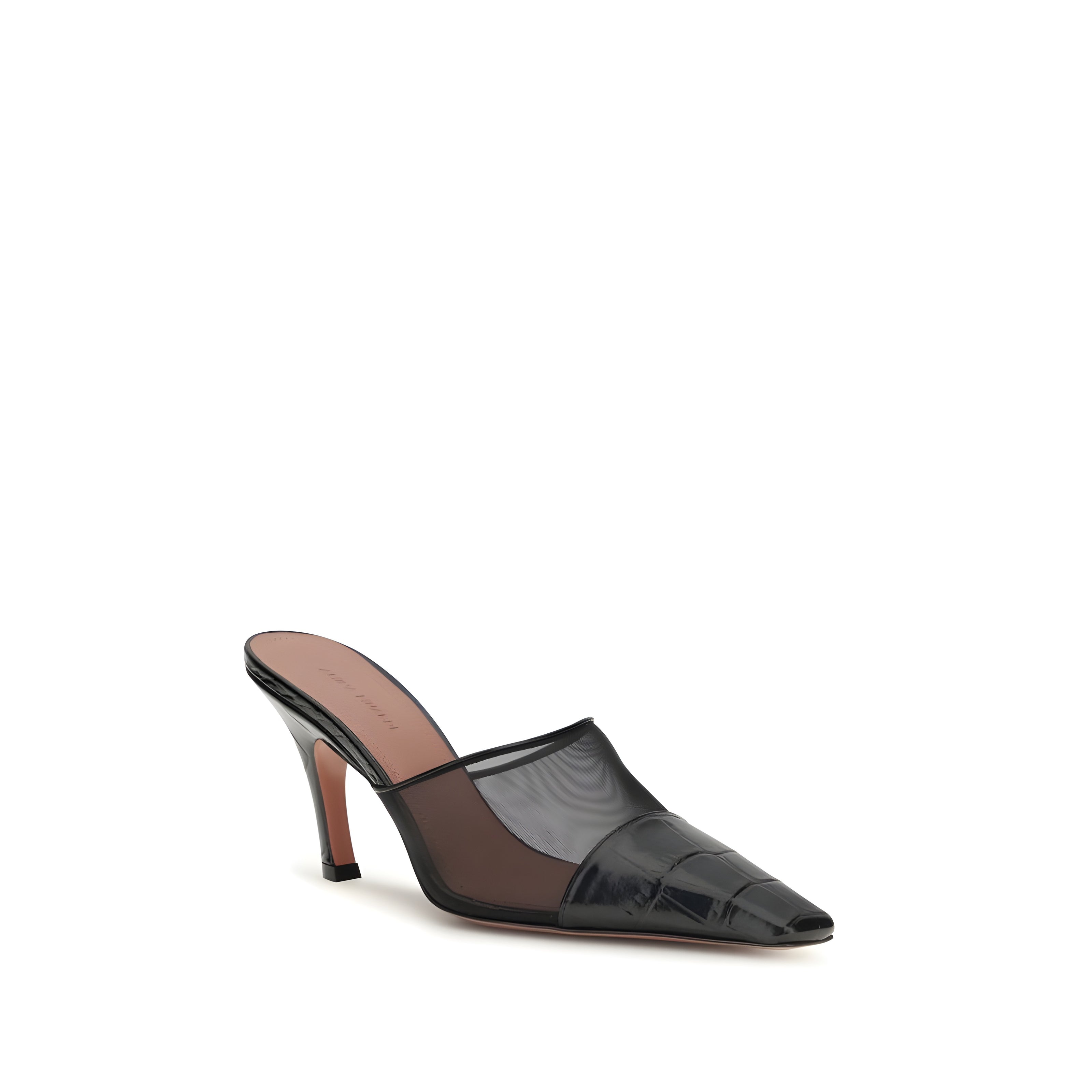 Pantofi Amina Muaddi negri tip mules