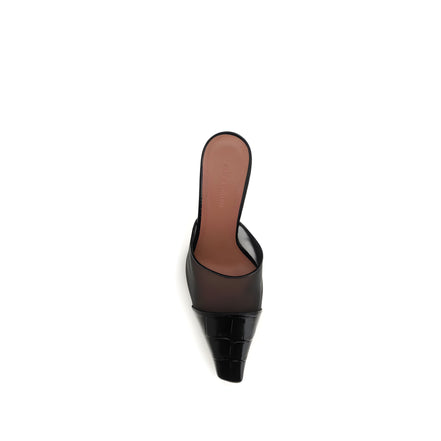 Pantofi Amina Muaddi negri tip mules