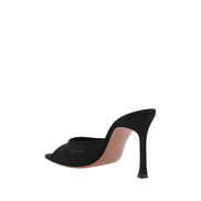 Amina Muaddi Black Stiletto Heel Sandals