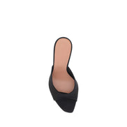 Amina Muaddi Black Stiletto Heel Sandals