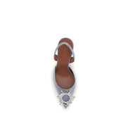 Pantofi cu toc înalt Amina Muaddi Purple Silk