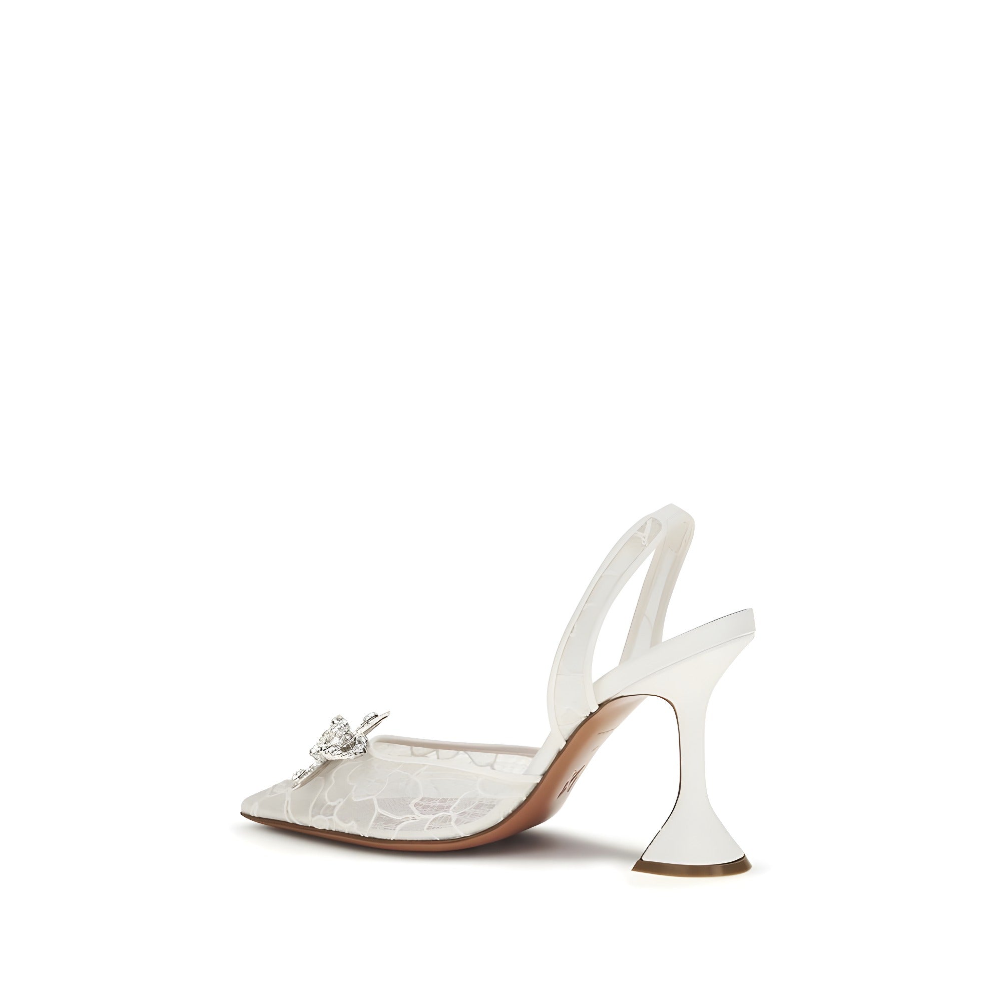 Sandale slingback Amina Muaddi albe