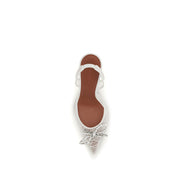 Sandale slingback Amina Muaddi albe