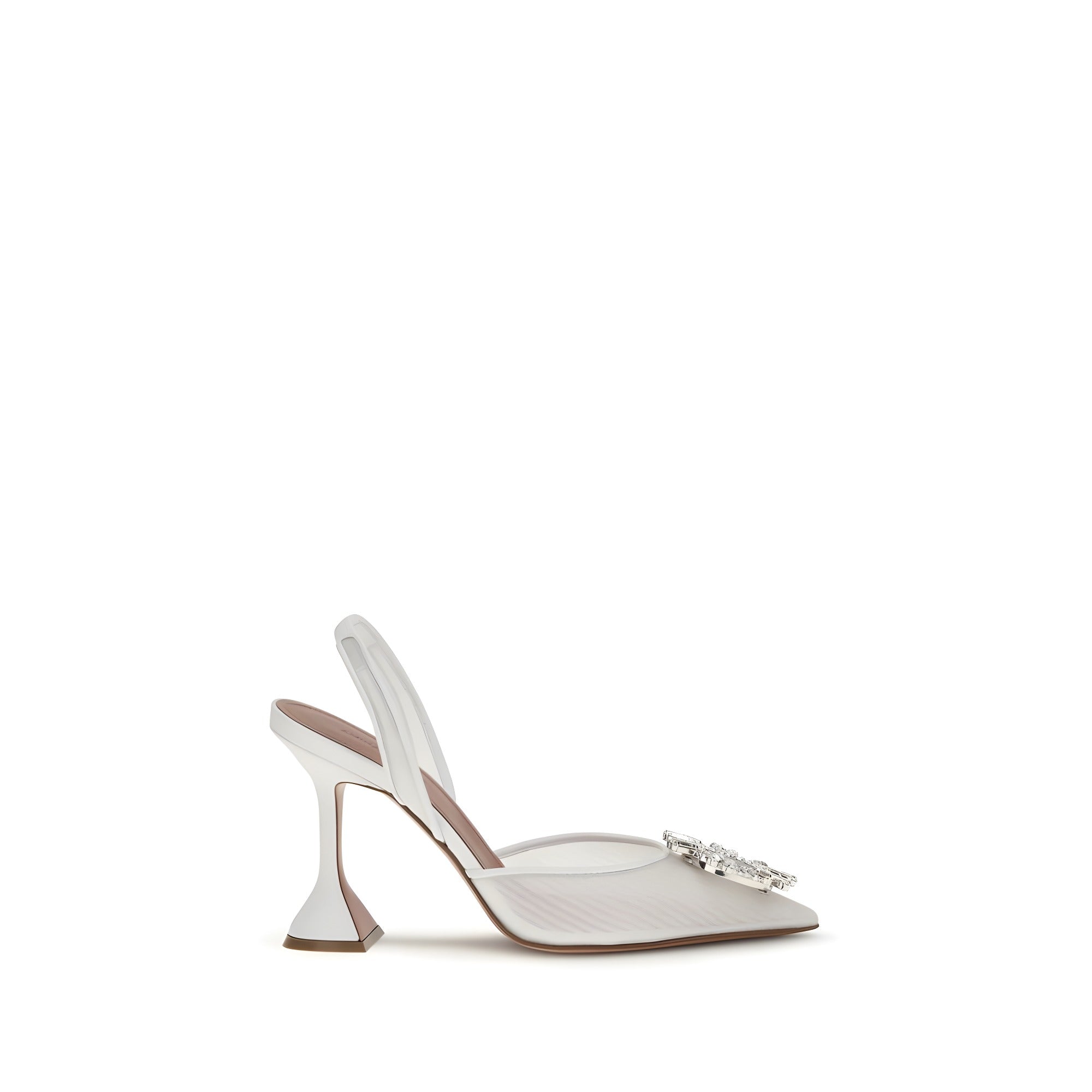 Amina Muaddi White High Heel Pumps