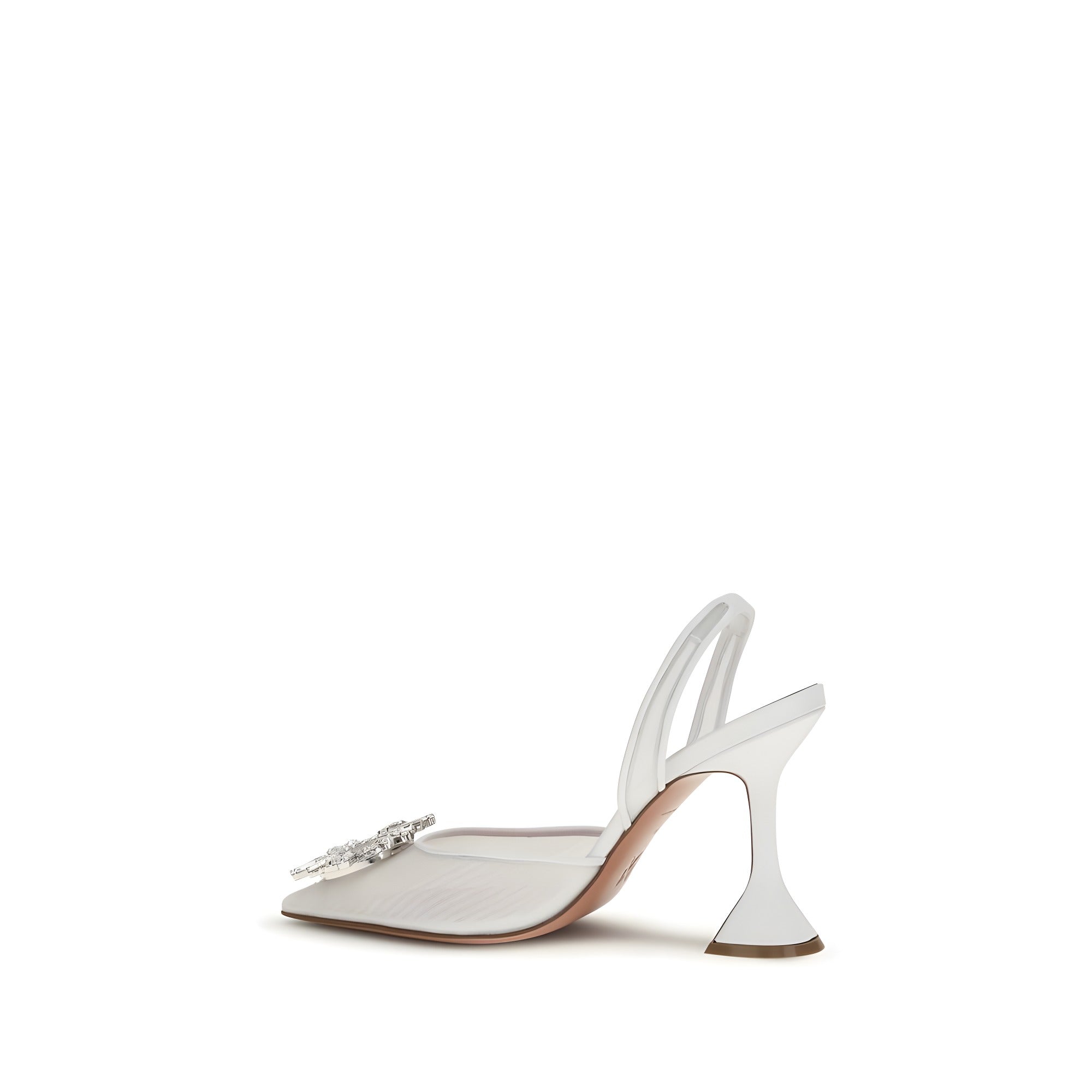 Amina Muaddi White High Heel Pumps