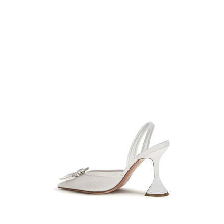 Amina Muaddi White High Heel Pumps