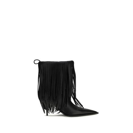 Balenciaga Black Calf Leather Ankle Boots - Women