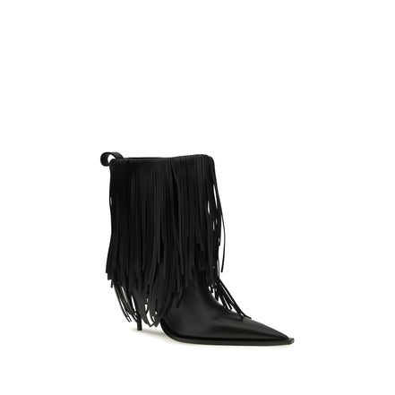 Balenciaga Black Calf Leather Ankle Boots - Women
