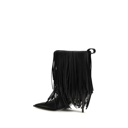 Balenciaga Black Calf Leather Ankle Boots - Women