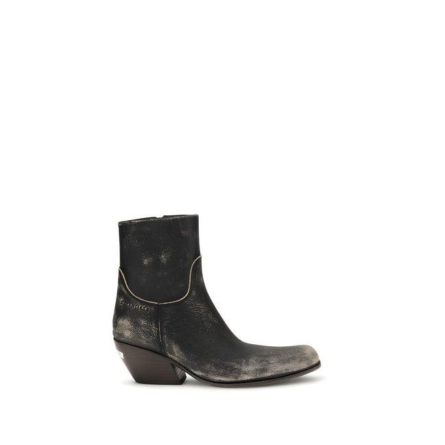 Balenciaga Black Calf Leather Ankle Boots