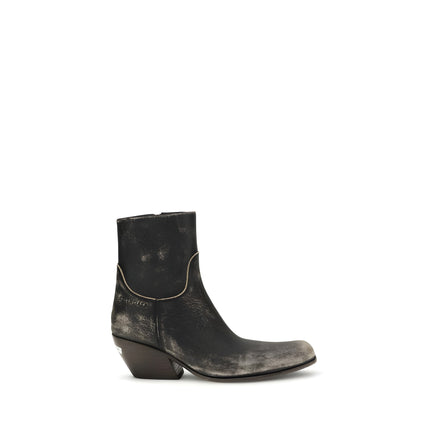 Balenciaga Black Calf Leather Ankle Boots