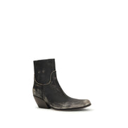 Balenciaga Black Calf Leather Ankle Boots