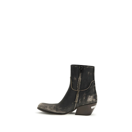Balenciaga Black Calf Leather Ankle Boots
