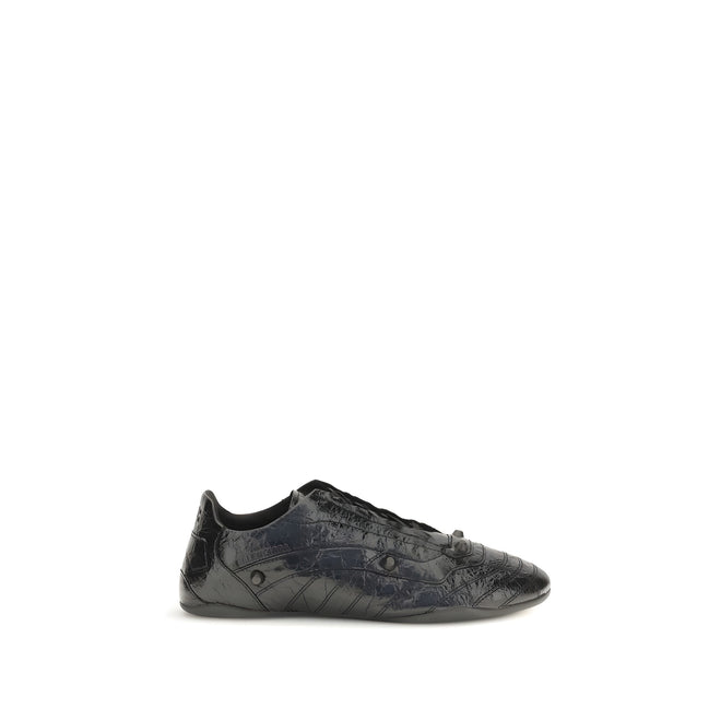 Balenciaga Black Calf Leather Athletic Sneakers