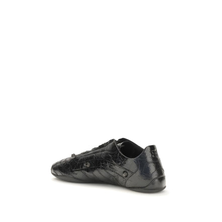 Balenciaga Black Calf Leather Athletic Sneakers