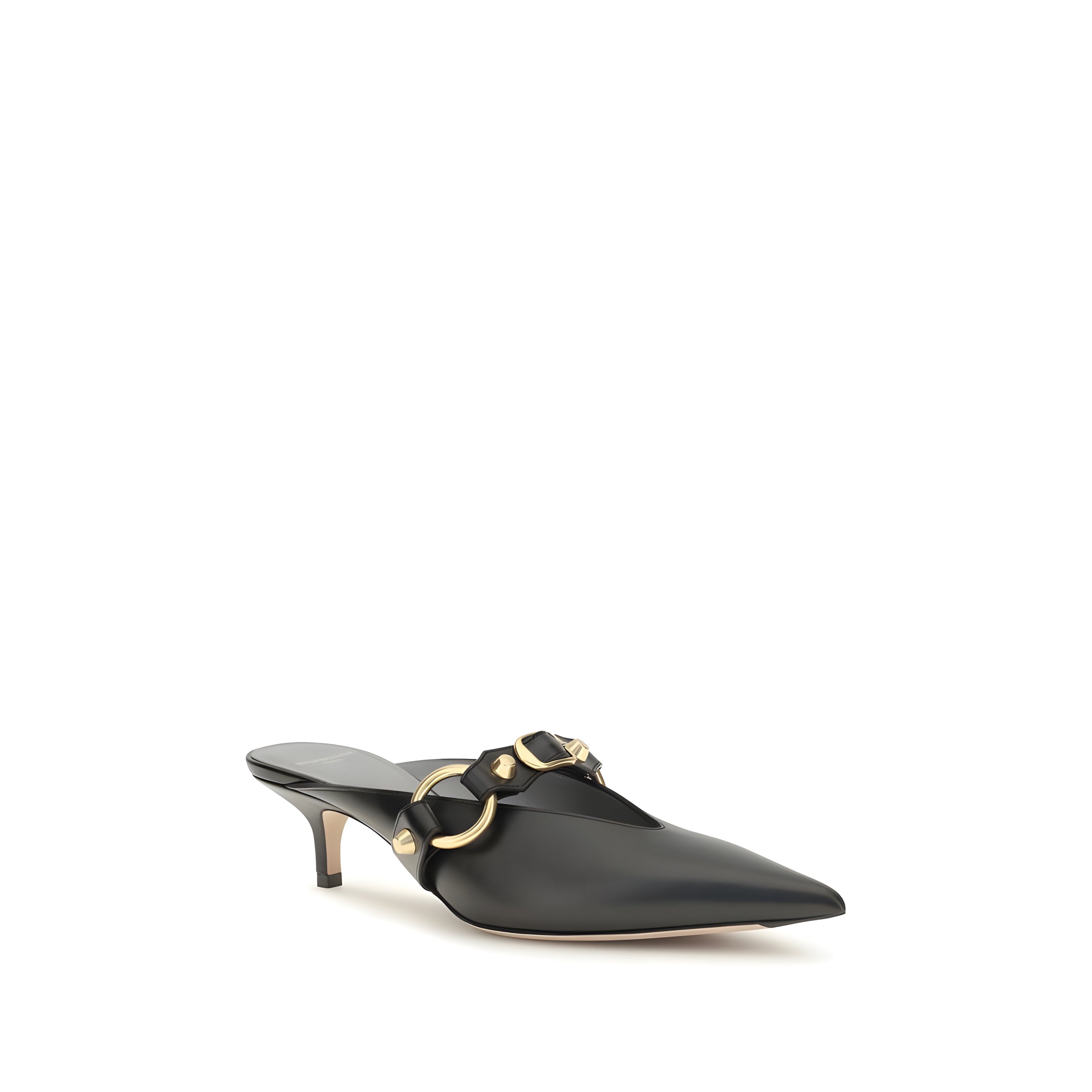 Balenciaga Black Calf Leather Mules