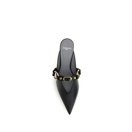 Balenciaga Black Calf Leather Mules