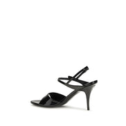 Balenciaga Black Calf Leather Stiletto Heel Sandals