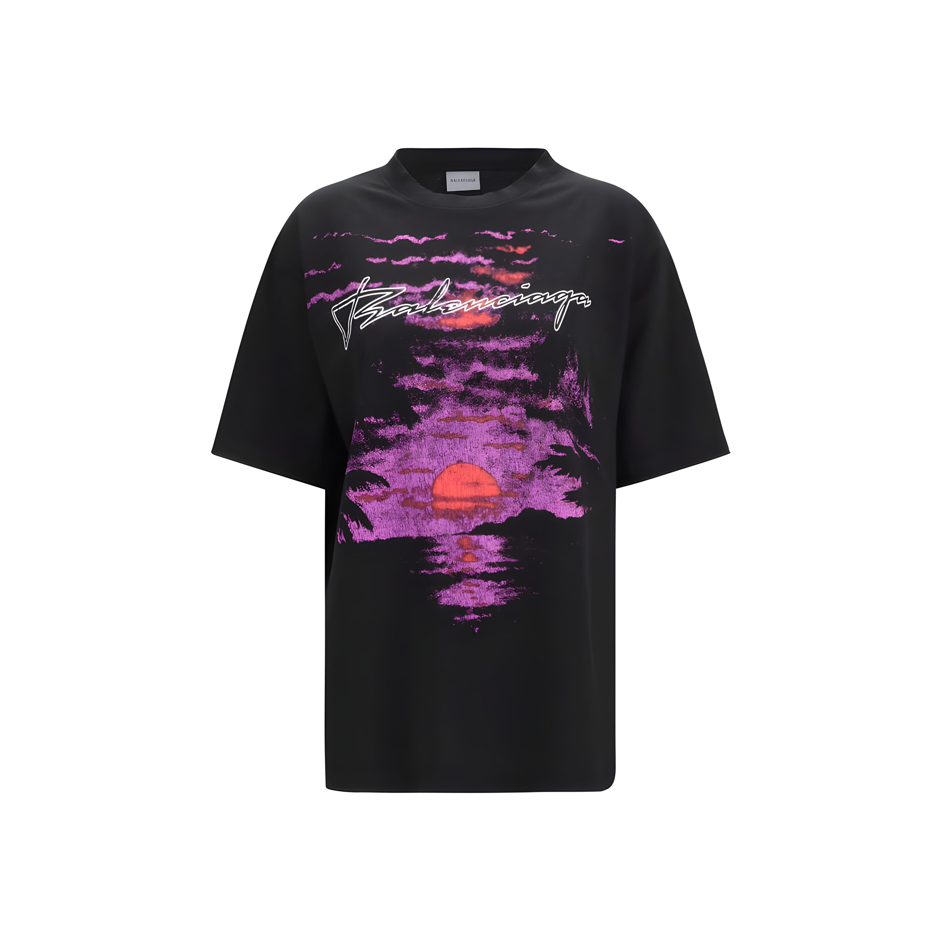 Tricou Balenciaga negru din bumbac