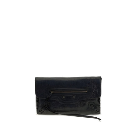 Plic Balenciaga negru din piele de miel