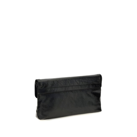 Plic Balenciaga negru din piele de miel