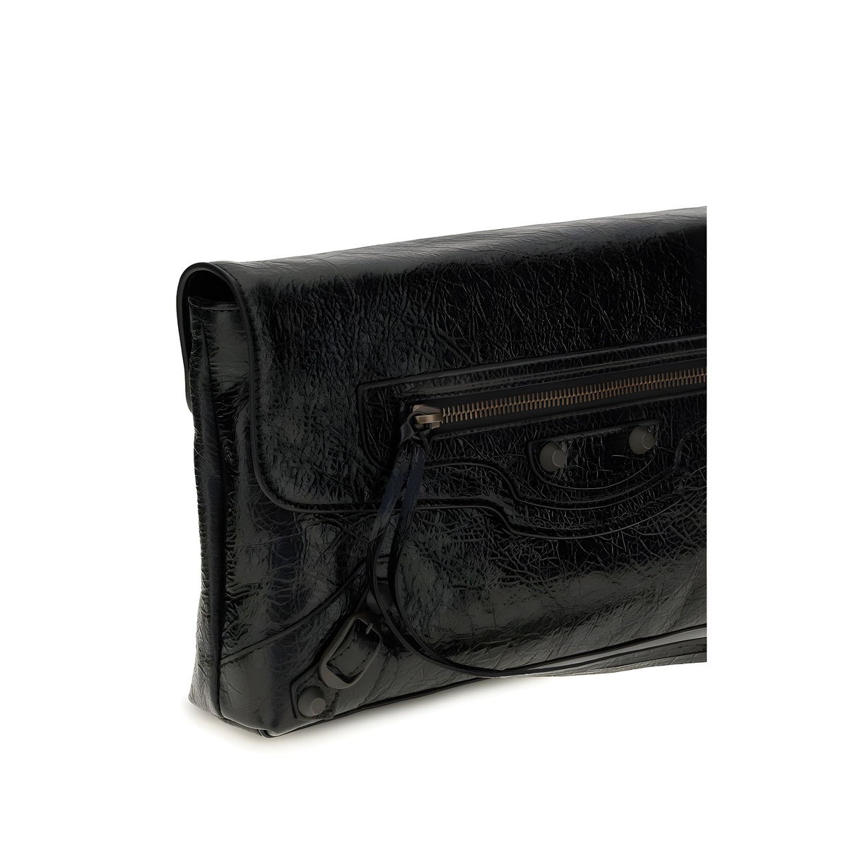 Plic Balenciaga negru din piele de miel