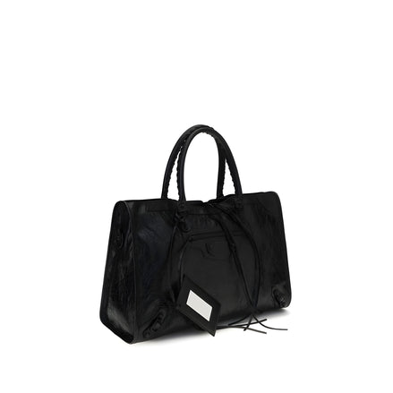 Geantă de umăr Balenciaga neagră din piele de miel Le City