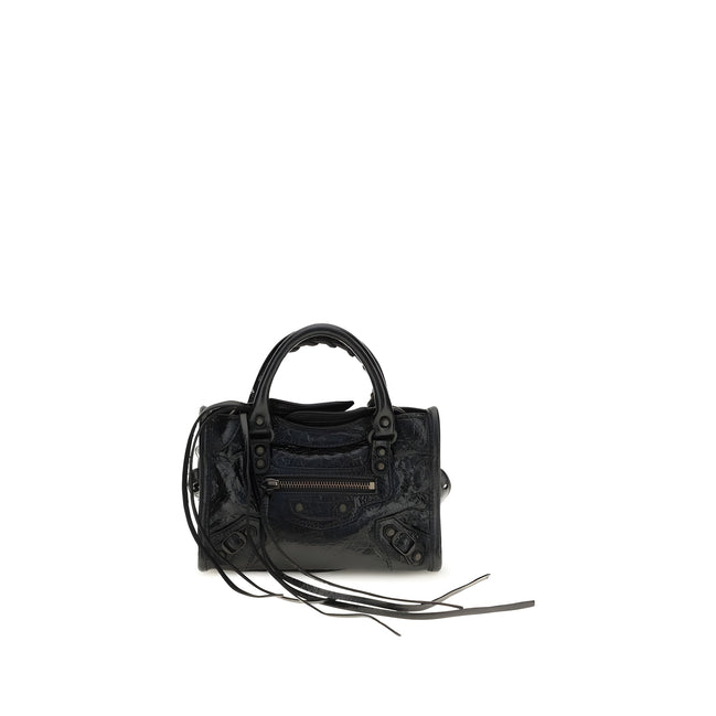 Geantă Balenciaga neagră din piele de miel Le City Nano