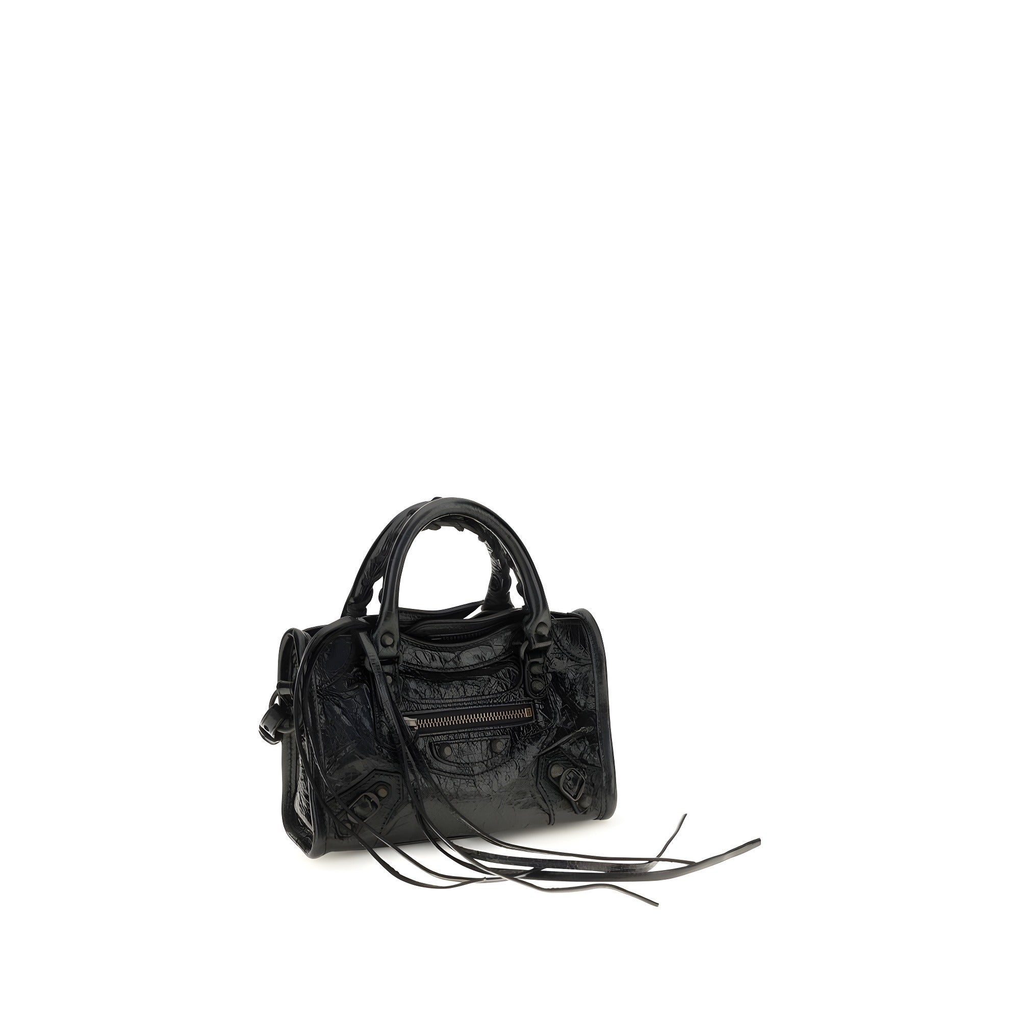 Geantă Balenciaga neagră din piele de miel Le City Nano