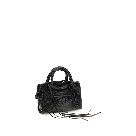 Geantă Balenciaga neagră din piele de miel Le City Nano