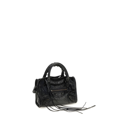 Geantă Balenciaga neagră din piele de miel Le City Nano