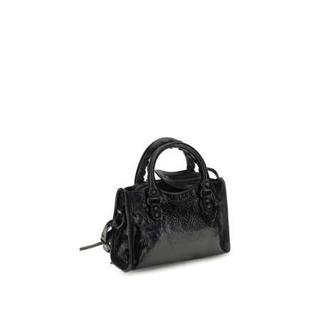 Geantă Balenciaga neagră din piele de miel Le City Nano