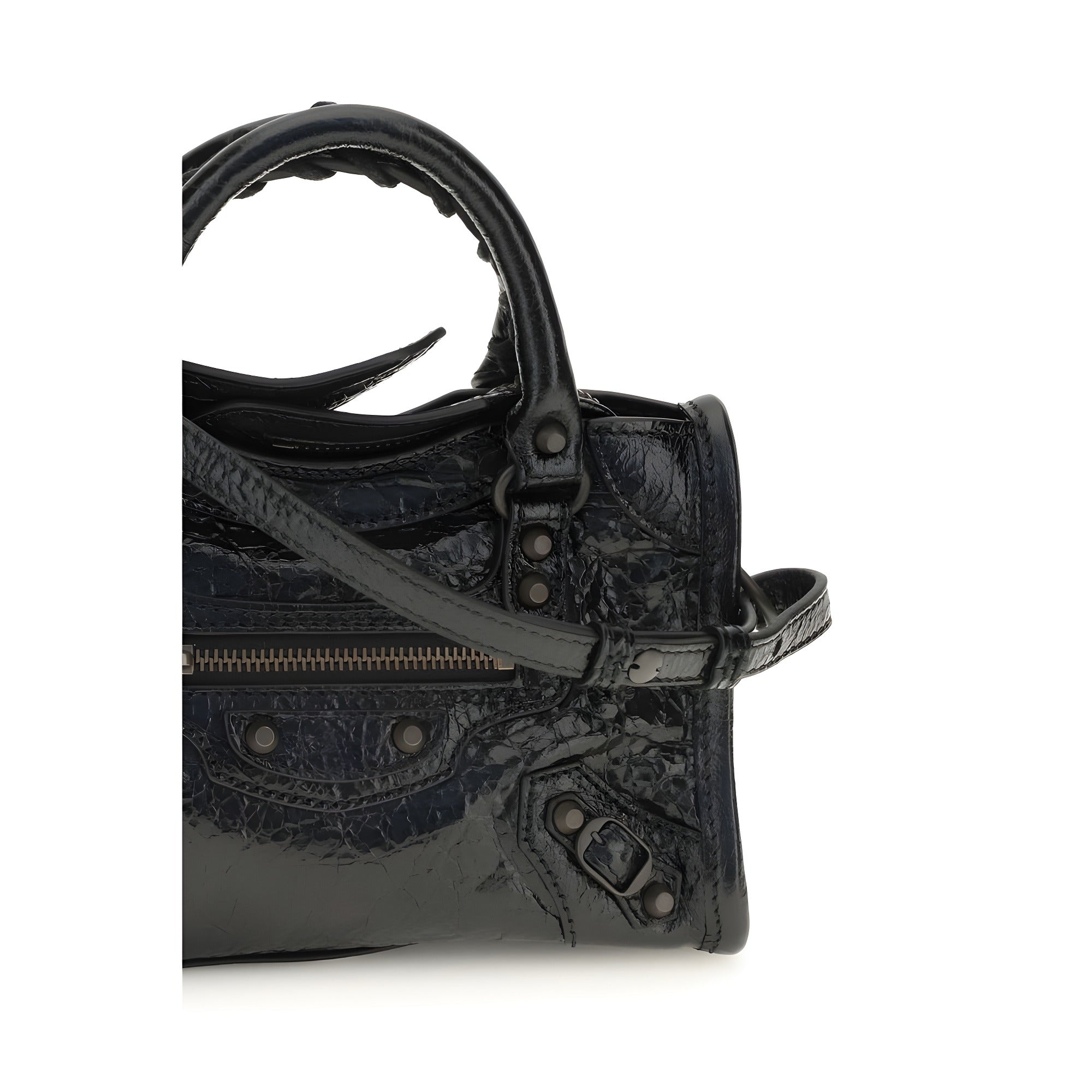 Geantă Balenciaga neagră din piele de miel Le City Nano
