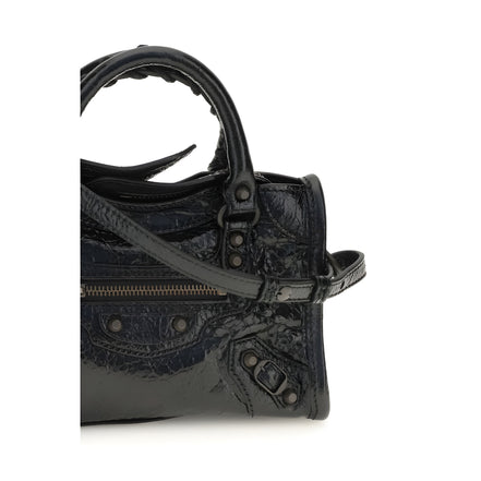 Geantă Balenciaga neagră din piele de miel Le City Nano