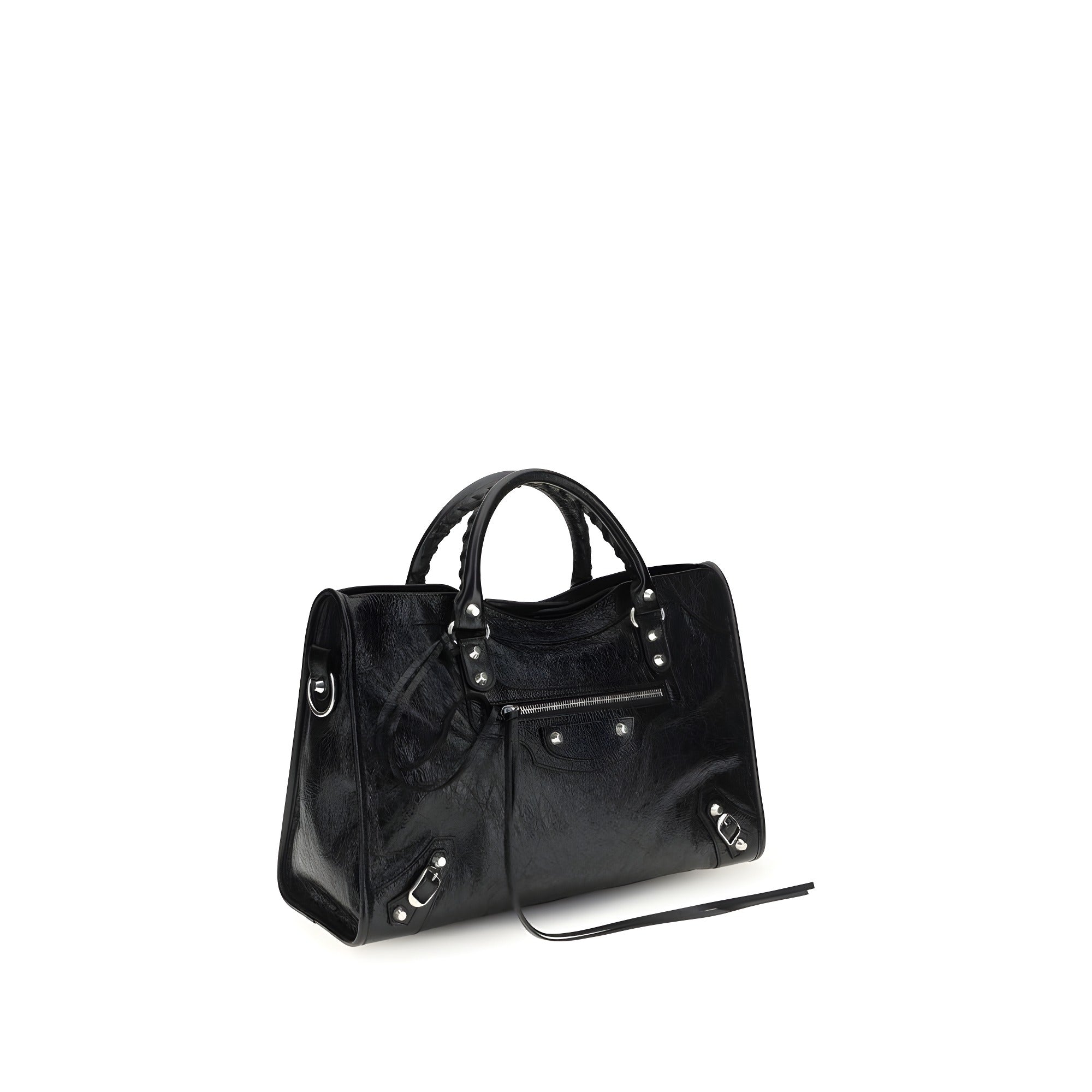 Geantă de umăr Balenciaga neagră din piele de miel