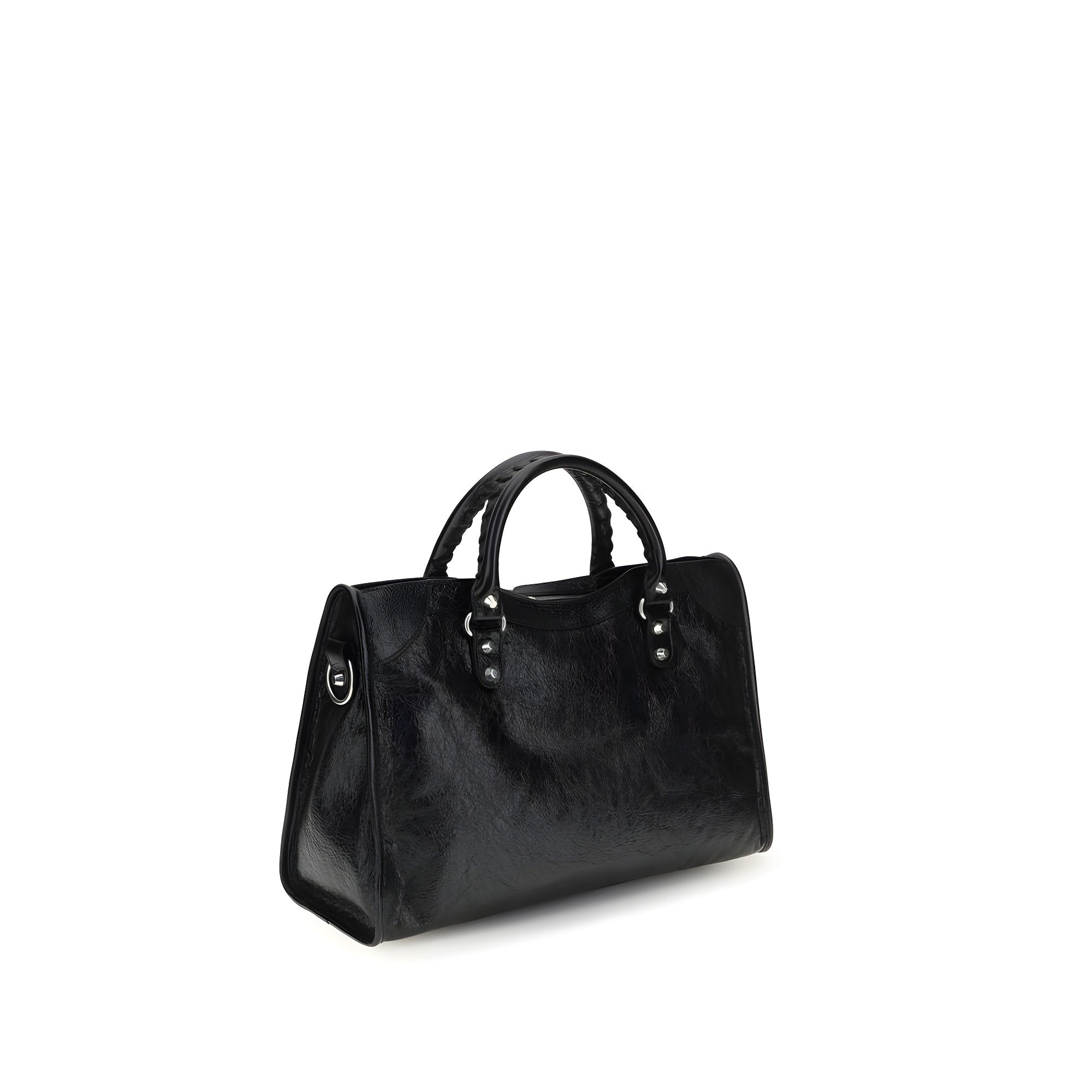 Geantă de umăr Balenciaga neagră din piele de miel