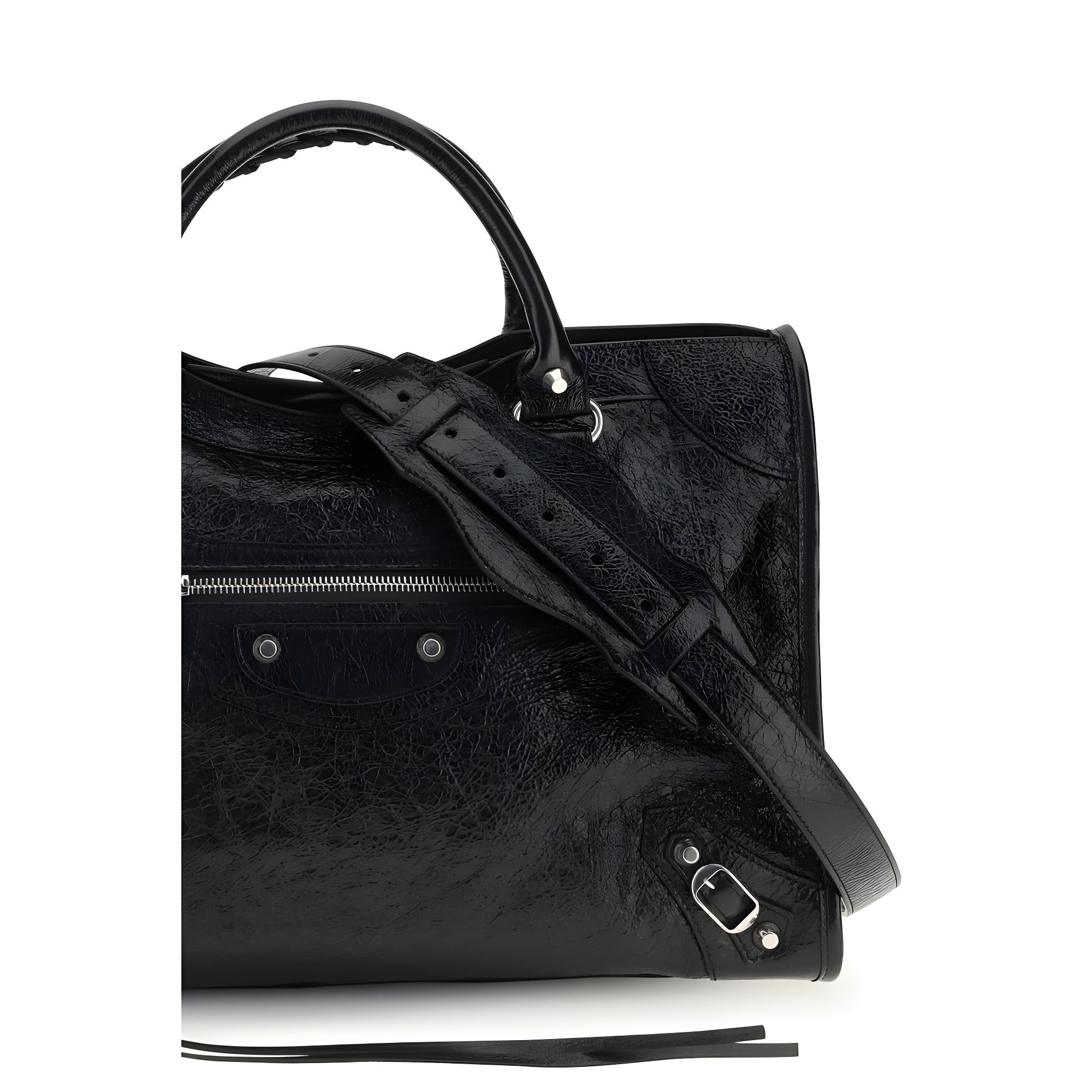 Geantă de umăr Balenciaga neagră din piele de miel