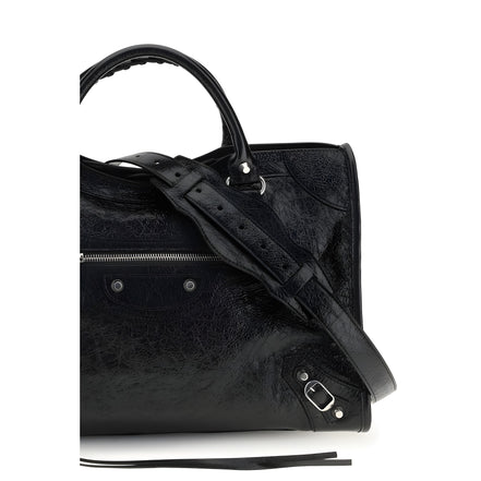 Geantă de umăr Balenciaga neagră din piele de miel