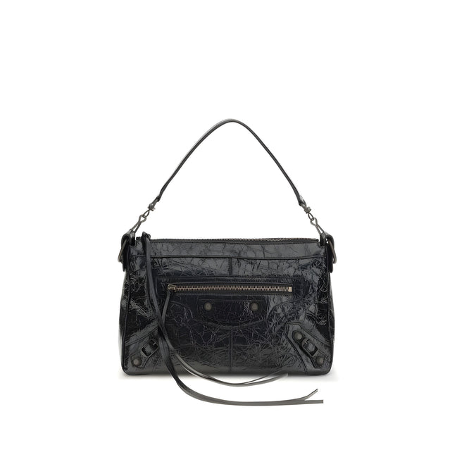 Geantă de umăr mică Balenciaga neagră din piele nappa